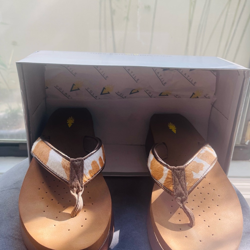 Volatile Cow Hide Thong Sandal